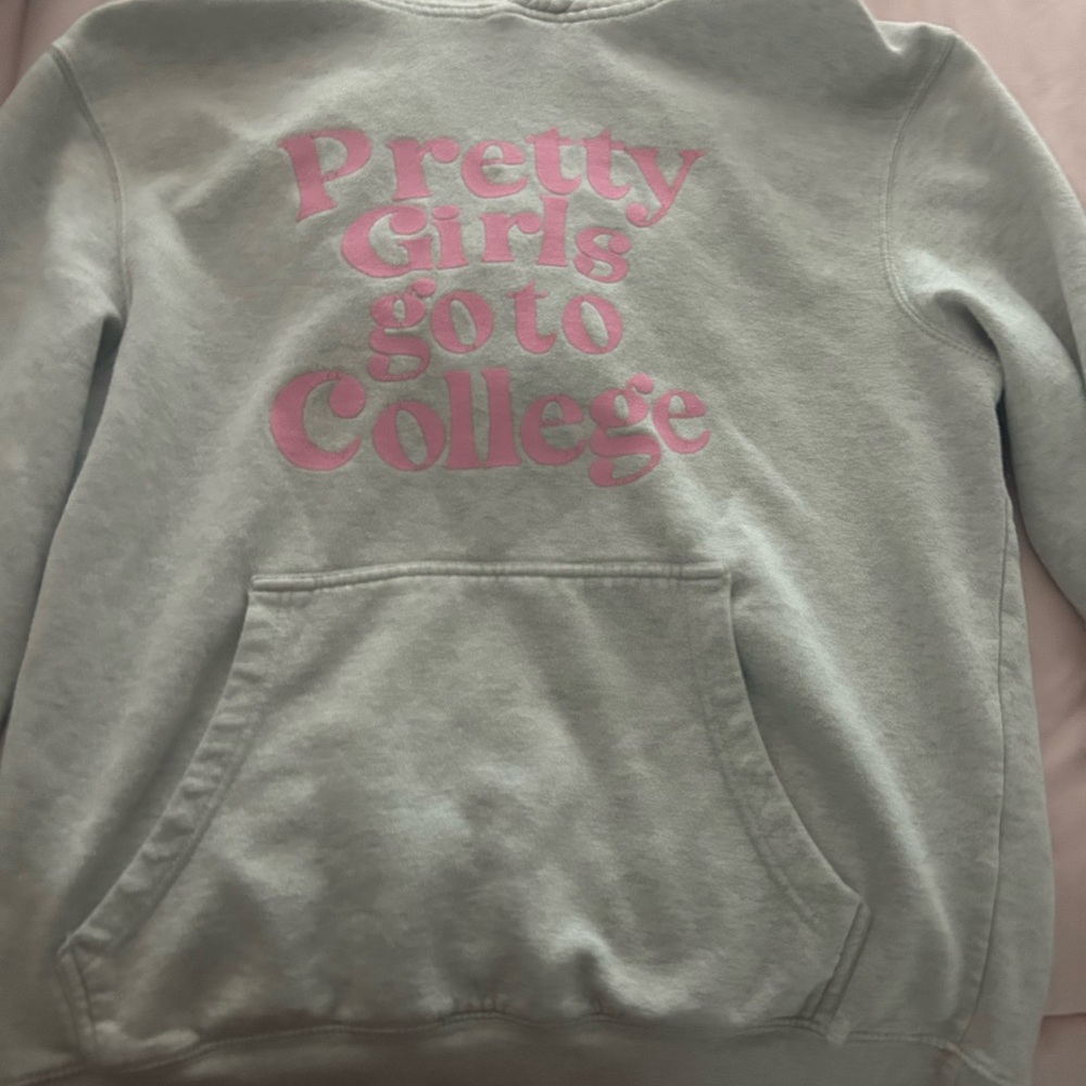 Brandy Melville Gray Sweater with Pink Graphic